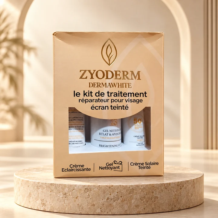 ZYODERM Pack Teinté (Gel Nettoyant + Crème Solaire + Crème Éclaircissante)