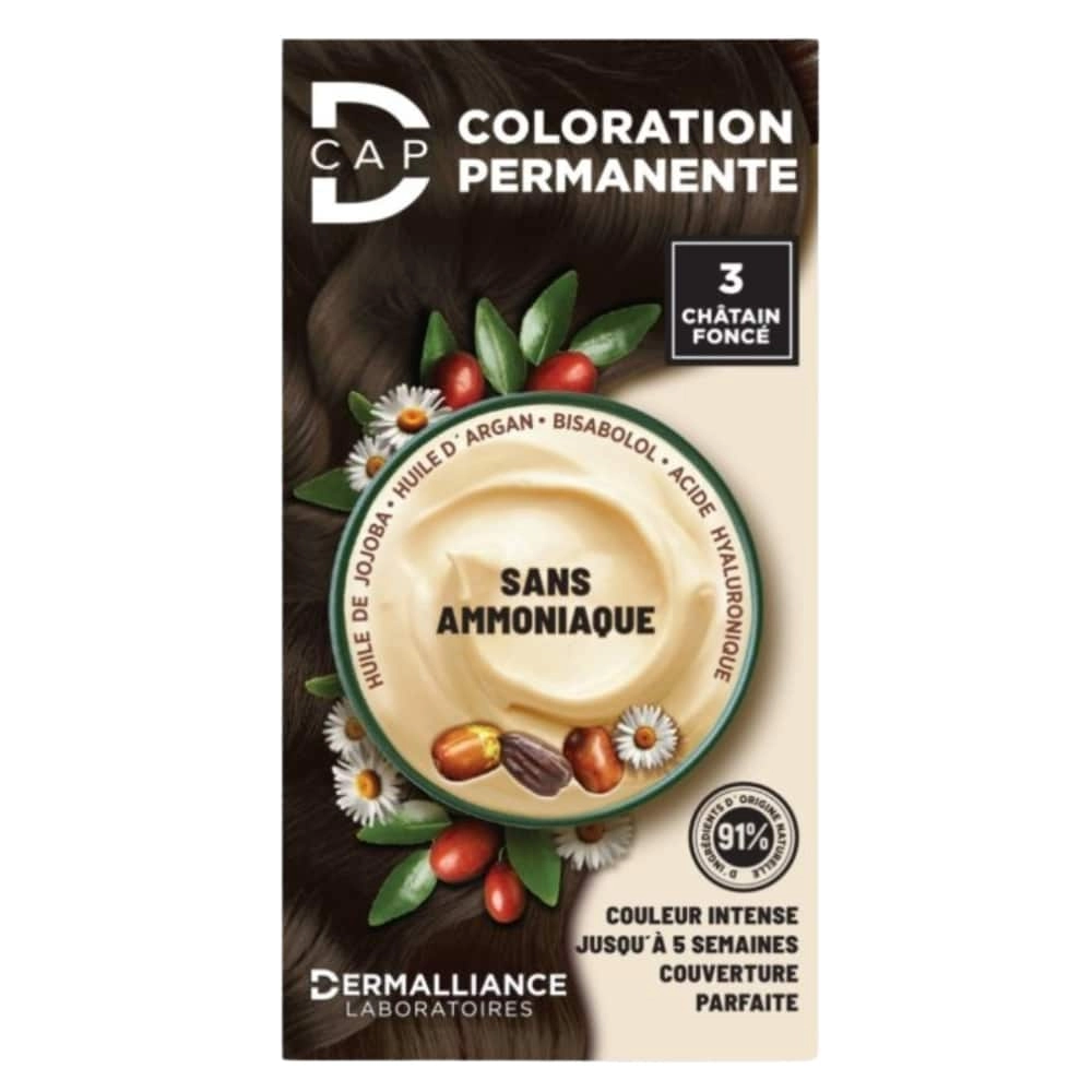 D-Cap Coloration Cheveux Permanente – N°3 Chatain Fonce